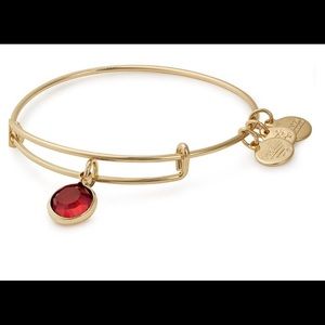 Scarlet Birthstone Bangle With Swarovski® Gold